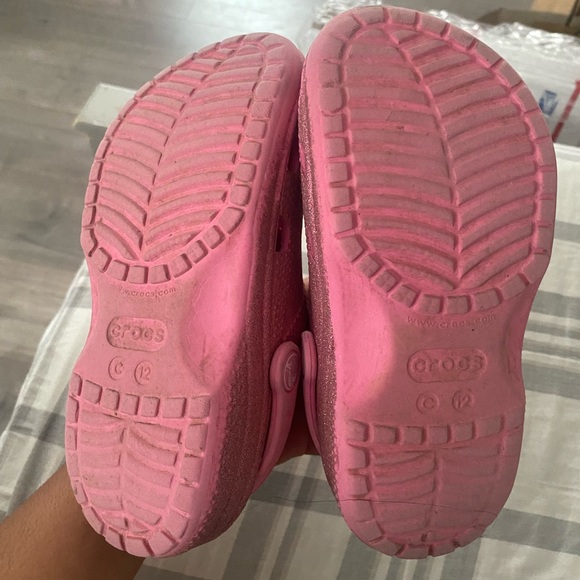 Girls Pink Glitter Crocs - Picture 3 of 4
